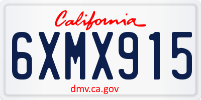 CA license plate 6XMX915