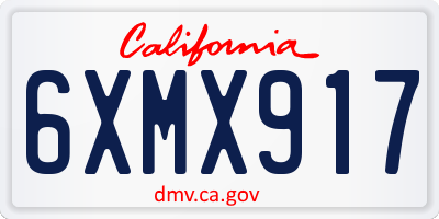 CA license plate 6XMX917