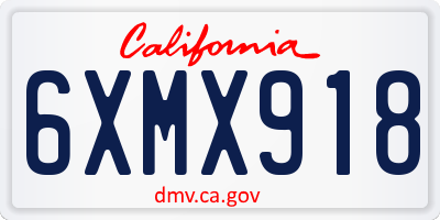 CA license plate 6XMX918