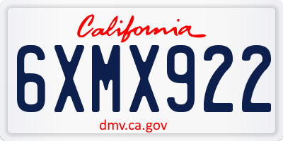 CA license plate 6XMX922