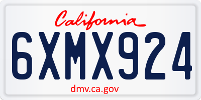 CA license plate 6XMX924
