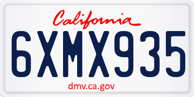CA license plate 6XMX935