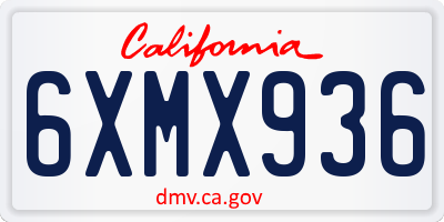 CA license plate 6XMX936