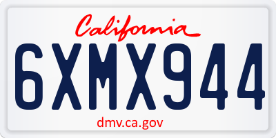 CA license plate 6XMX944