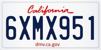 CA license plate 6XMX951