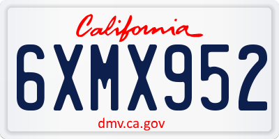 CA license plate 6XMX952