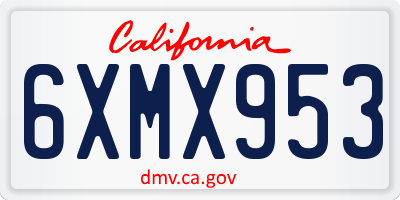 CA license plate 6XMX953