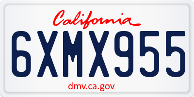 CA license plate 6XMX955
