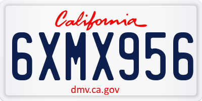 CA license plate 6XMX956