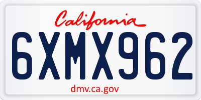 CA license plate 6XMX962