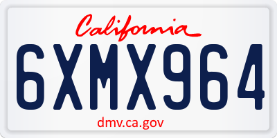 CA license plate 6XMX964