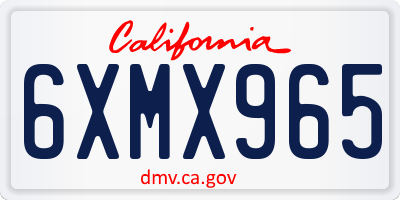 CA license plate 6XMX965