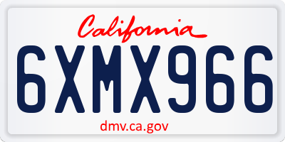 CA license plate 6XMX966