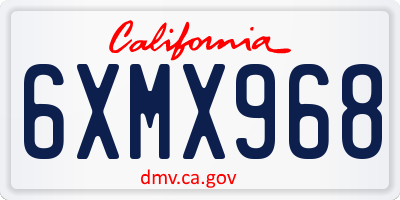 CA license plate 6XMX968