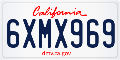 CA license plate 6XMX969