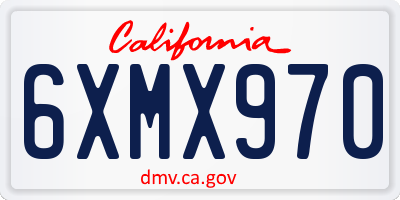 CA license plate 6XMX970