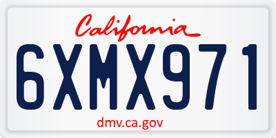 CA license plate 6XMX971