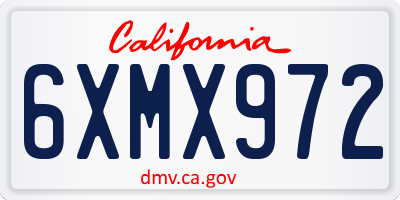 CA license plate 6XMX972