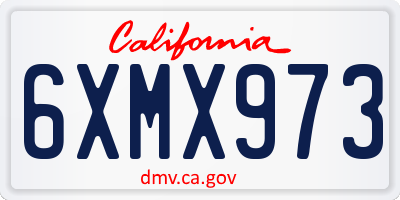 CA license plate 6XMX973