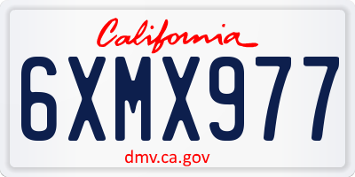 CA license plate 6XMX977