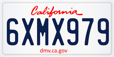 CA license plate 6XMX979