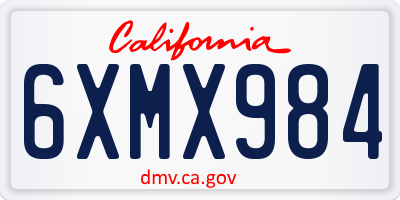 CA license plate 6XMX984