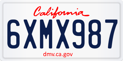 CA license plate 6XMX987