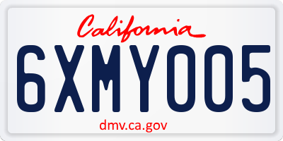 CA license plate 6XMY005