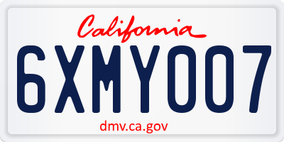 CA license plate 6XMY007