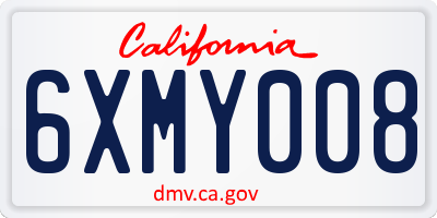 CA license plate 6XMY008