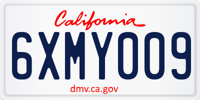 CA license plate 6XMY009