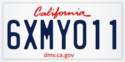 CA license plate 6XMY011