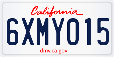 CA license plate 6XMY015