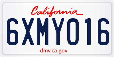 CA license plate 6XMY016