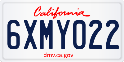 CA license plate 6XMY022