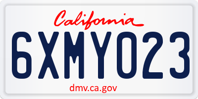 CA license plate 6XMY023