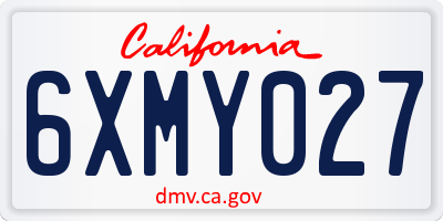 CA license plate 6XMY027