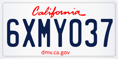 CA license plate 6XMY037