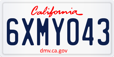 CA license plate 6XMY043