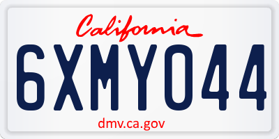 CA license plate 6XMY044