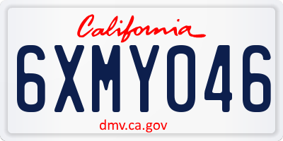 CA license plate 6XMY046