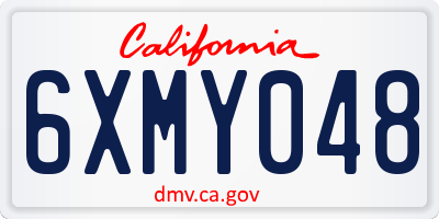 CA license plate 6XMY048
