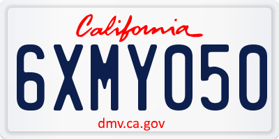 CA license plate 6XMY050