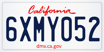 CA license plate 6XMY052