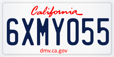 CA license plate 6XMY055