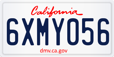 CA license plate 6XMY056