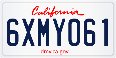 CA license plate 6XMY061