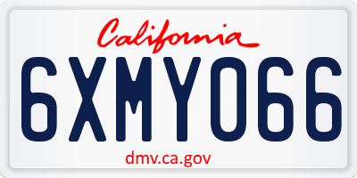 CA license plate 6XMY066