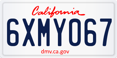 CA license plate 6XMY067
