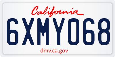 CA license plate 6XMY068
